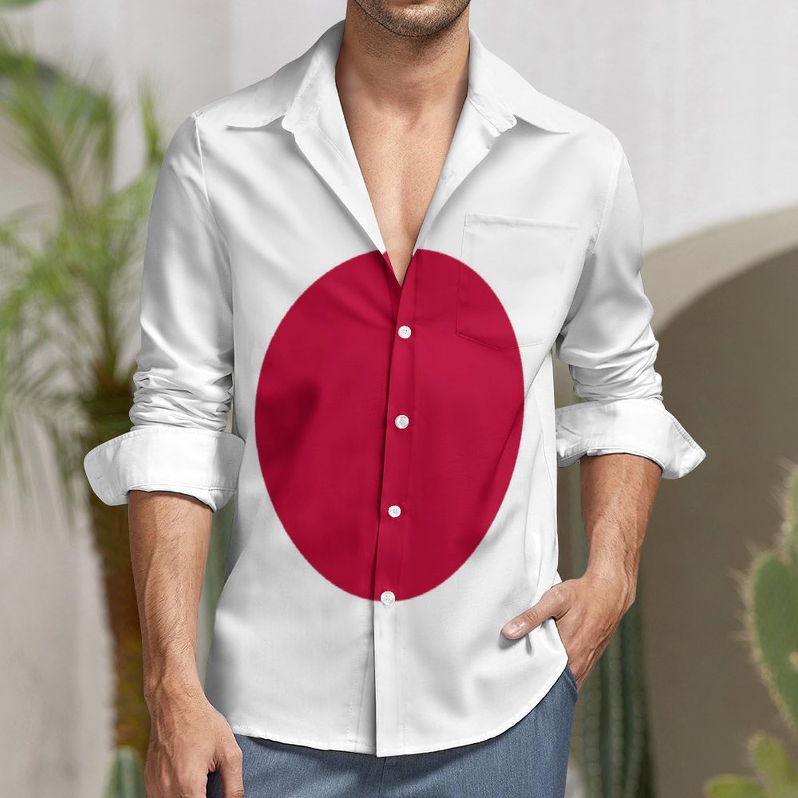 Amazon.co.jp: シャツ メンズ 長袖 日本 国旗 日の丸 旗 ジャパン国旗