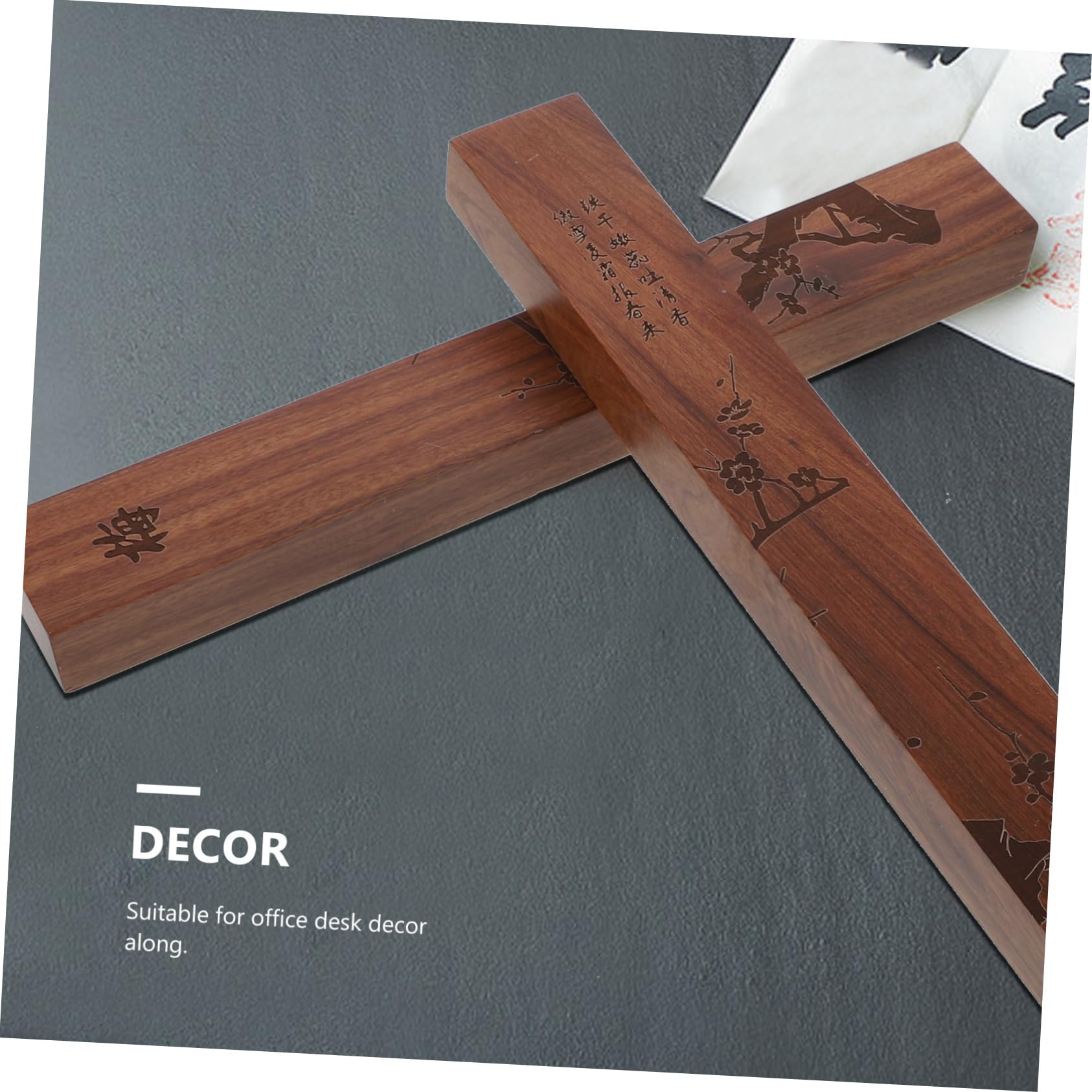 VANZACK Chef de la Ville Portable Ecole dessino Craft Reglet Décoratif Presse-Papier gravé pour Le Bureau Presse-papiers d'art Fournitures pour la Maison Bois Black