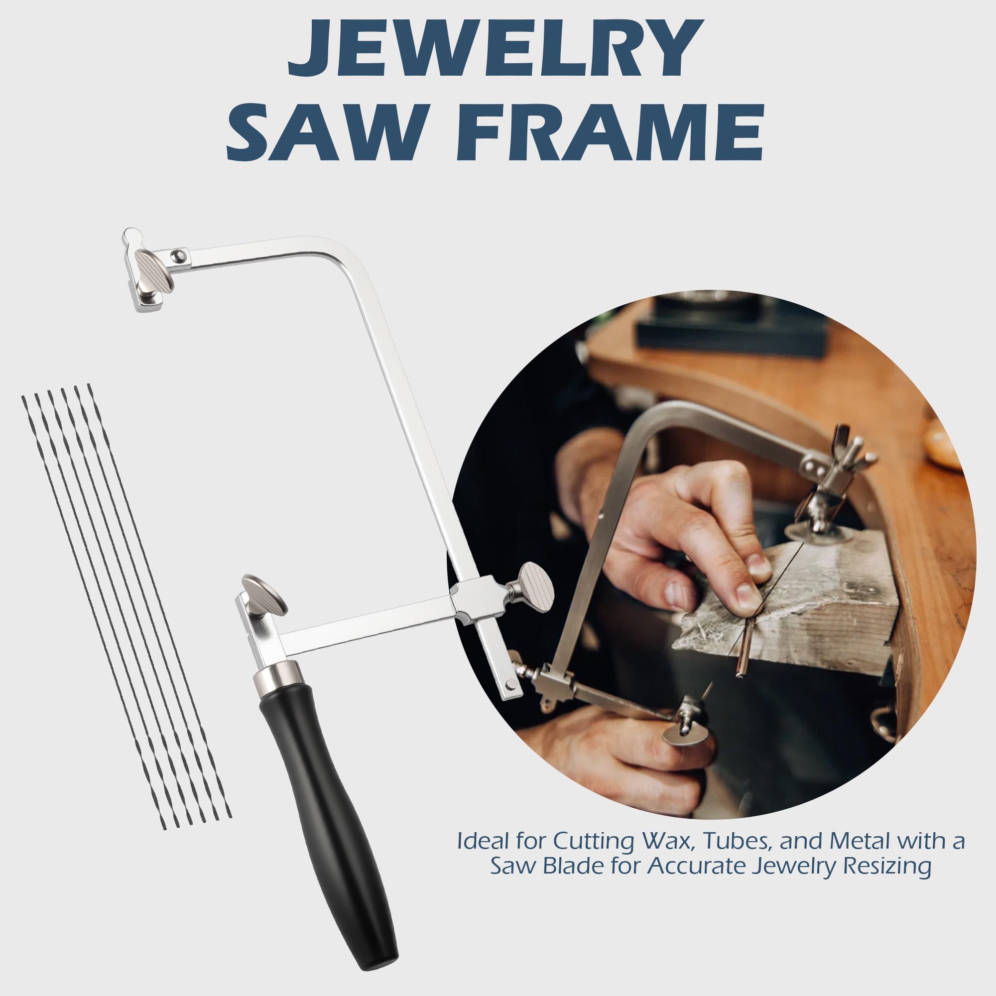 Jewelers Tools Set, Ring Making Kit, Silversmithing Starter Kit, Ring Sizer Mandrel Measuring Tool, Jeweler Saw Frame, Bench Pin Clamp Silversmithing Supplies - Image 5