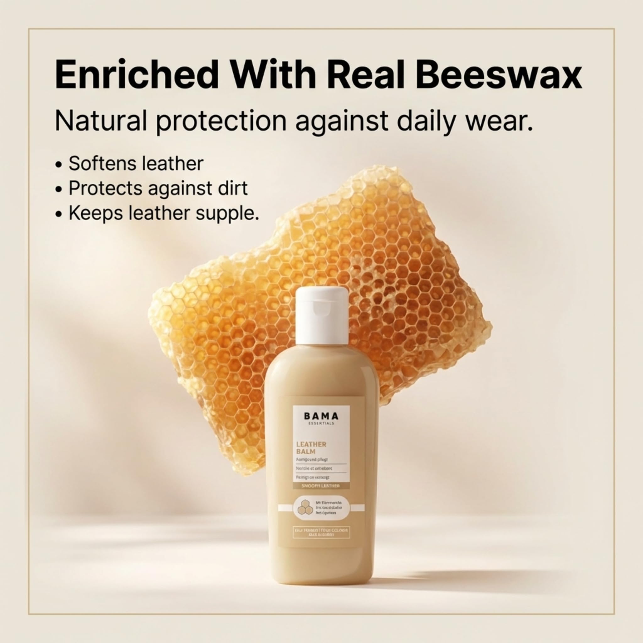 Bama Leather Balm - z Naturalnym Woskiem Pszczelim – Balsam do Pielęgnacji Skóry Gładkiej, Butów, Botków, Torebek i Kurtek – Bezbarwny, Odpowiedni do Wszystkich Kolorów Skóry - 100 ml