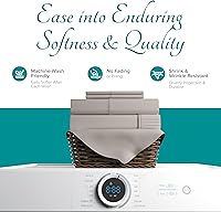 Vista 27 de Carressa Linen Sábana bajera ajustable 100% algodón tamaño King – Sábana bajera de 800 hilos King de algodón, lujosamente suave, refrescante