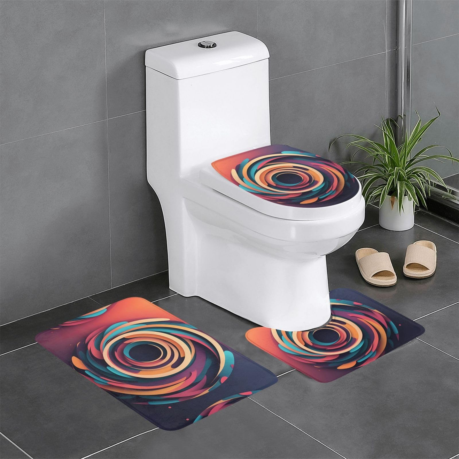 Sol humide ? Tapis de bain 3 pièces antidérapant séchage rapide