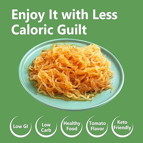 Miniatura 54 de Hethstia Konjac Fideos, 10 paquetes de espaguetis Shirataki – Pasta Konjac baja en carbohidratos, baja en calorías, lista para comer – Keto, sin