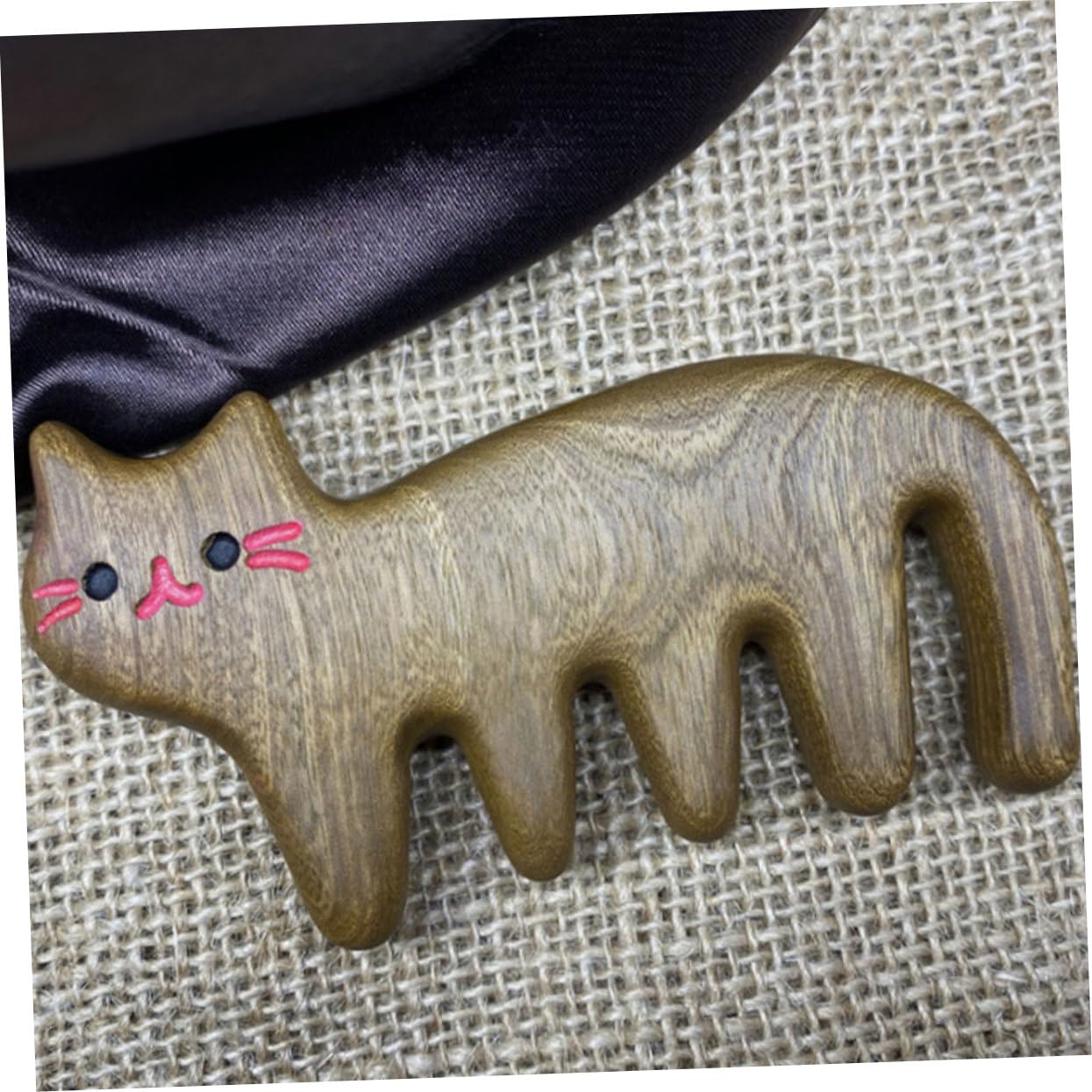 Ipetboom 4pièces Peigne De Massage Bois Forme De Chat Peigne Large Pour Démêler Les Cheveux Massage Du Chevelu Pour Types De Cheveux Portable Et Pratique