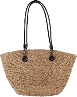 Straw Woven Handbag, Large Capacity Stylish Single Shoulder Bag for Outdoor Travel, Use, Resort and Daily Leisure Outdoor