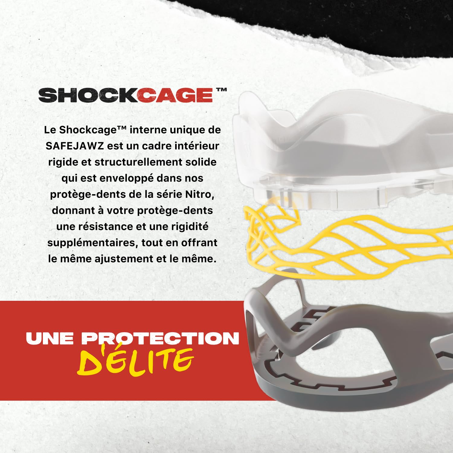 SafeJawz Nitro Protège-dents pour sports de contact avec étui Gris