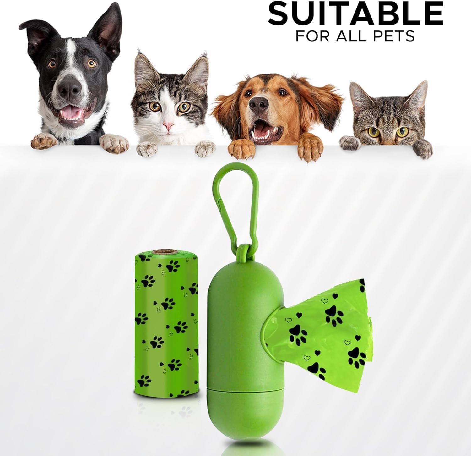EcoNour Dog Poo Bags 540 Counts Biodegradable Poop Waste Bag with Odor-Masking Scent and Dispenser - 100% Leak Proof Convenient Dispensing, Durable & Generously Sized Dog Poop Bags for Pet Owners — view 2