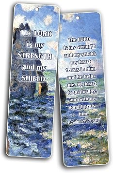 Christian Bible Bookmarks Cards - Be Strong (30-Pack) - Great Gift for Birthday Easter Thanksgiving Christmas Everyday - Great Reminder God's Protection - Christian Stocking Stuffers Encouragement