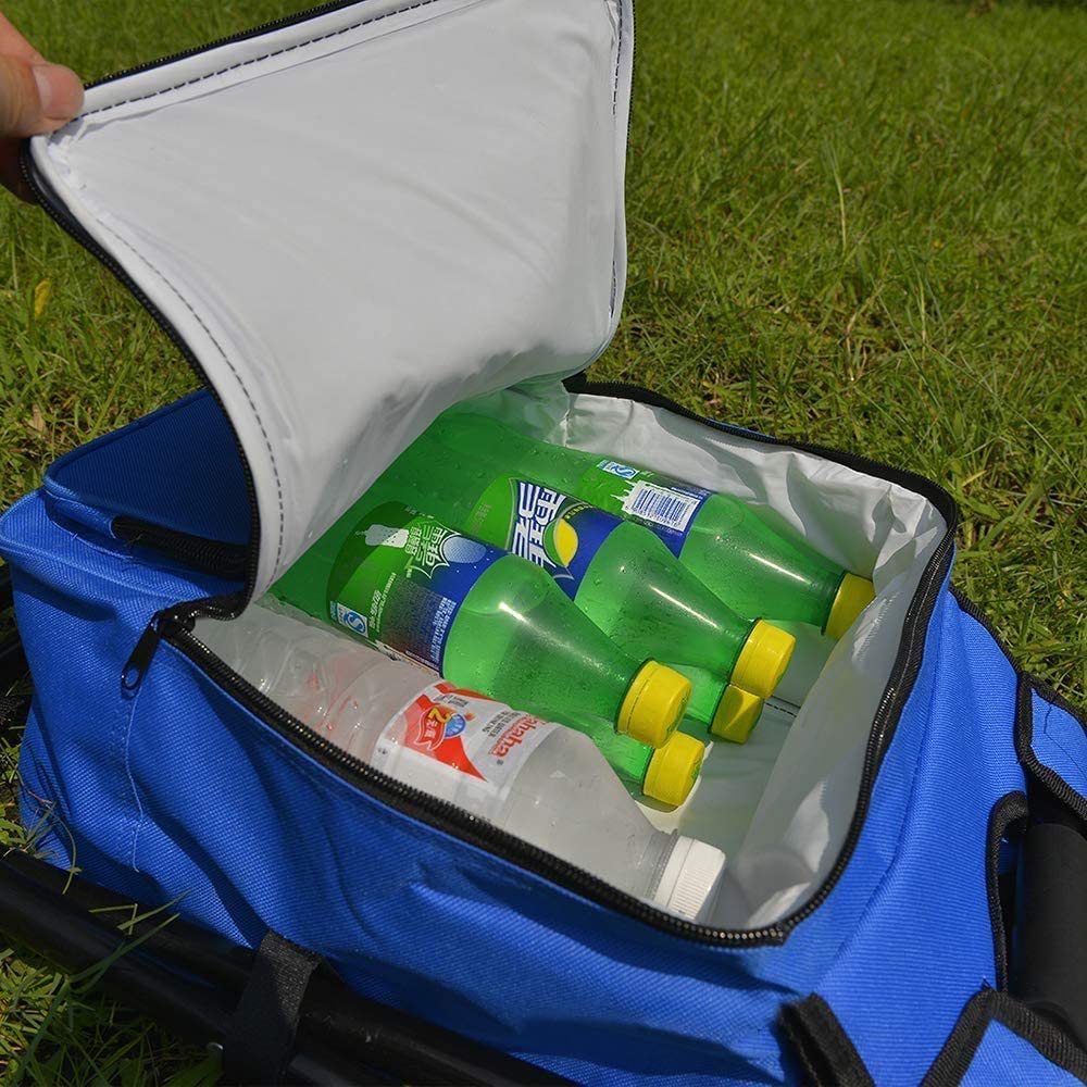 Sedia Da Campeggio Pieghevole 3 in 1 Sedia Zaino Sgabello Pieghevole con Borsa Isolata Sgabello Portatile per Pesca Campeggio Escursionismo Caccia Trekking Picnic Barbecue (Blu)