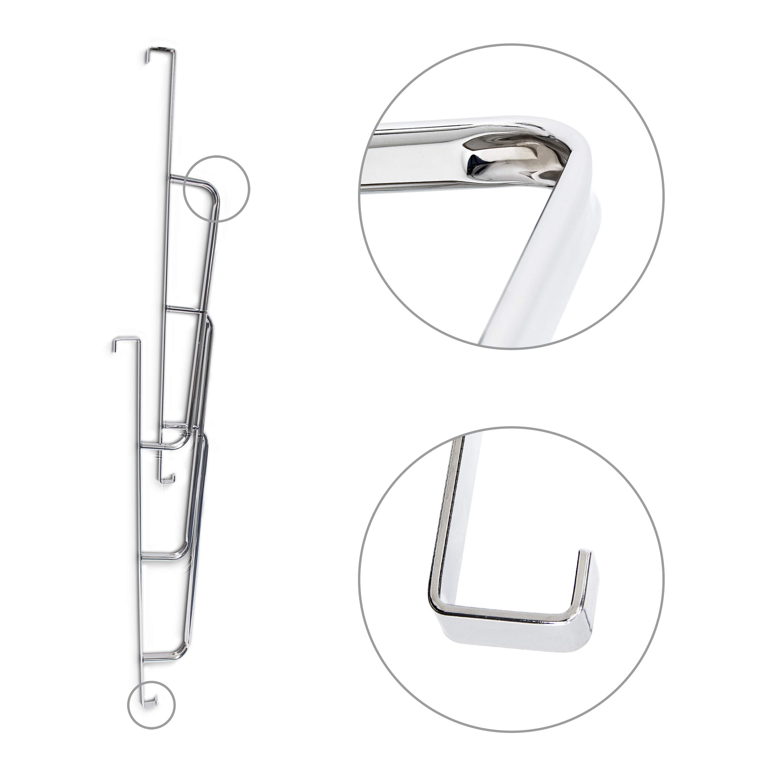 3 Rails Handdoekrek Boven De Deur - Verstelbare Handdoekhouder Geen Boren Voor Badkamer Badkamer Deur Jas Hangende Plank Met 2 Haken Hangende Handdoekhouder Gemaakt Van Metaal Wit
