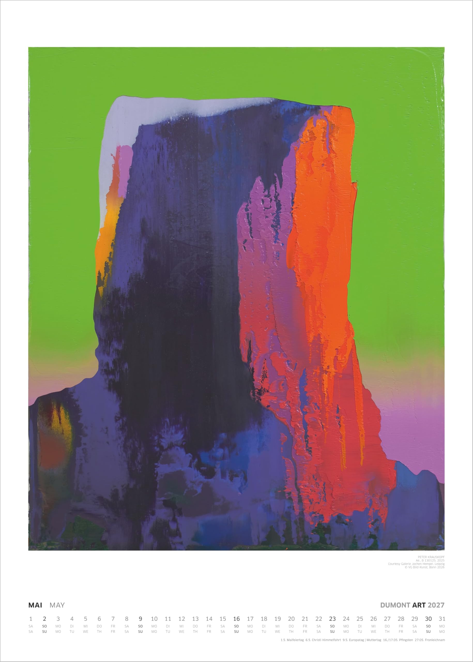 DUMONT ART Malerei heute 2027: Wandkalender 50x70 cm mit zeitgenössischer Malerei und Erläuterungen