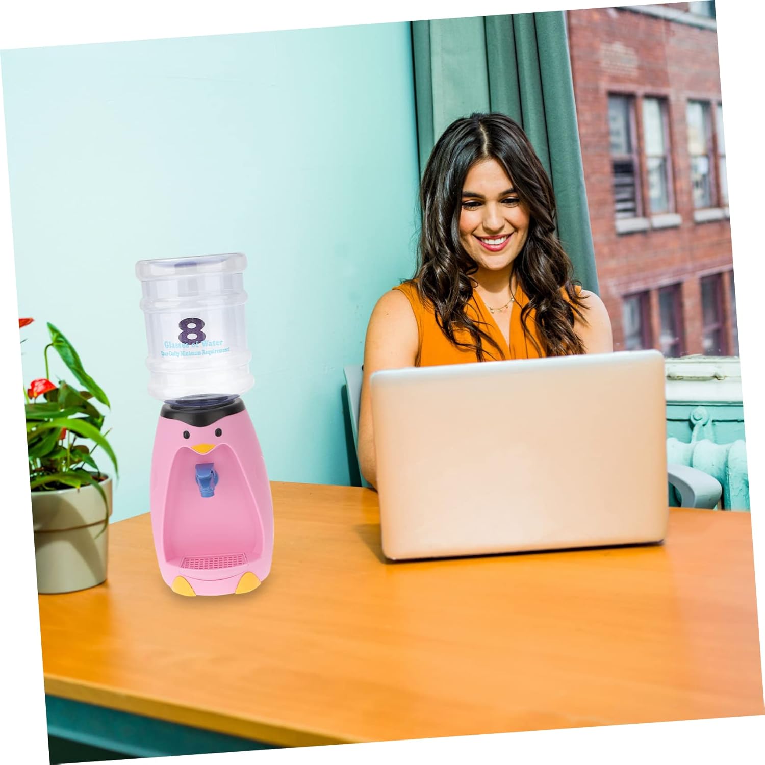 Mini Water Dispenser Manual Water Fountain Portable Cartoon Drink Machine for Bedroom Office Tea Energy Saving No Electricity Needed Random Color