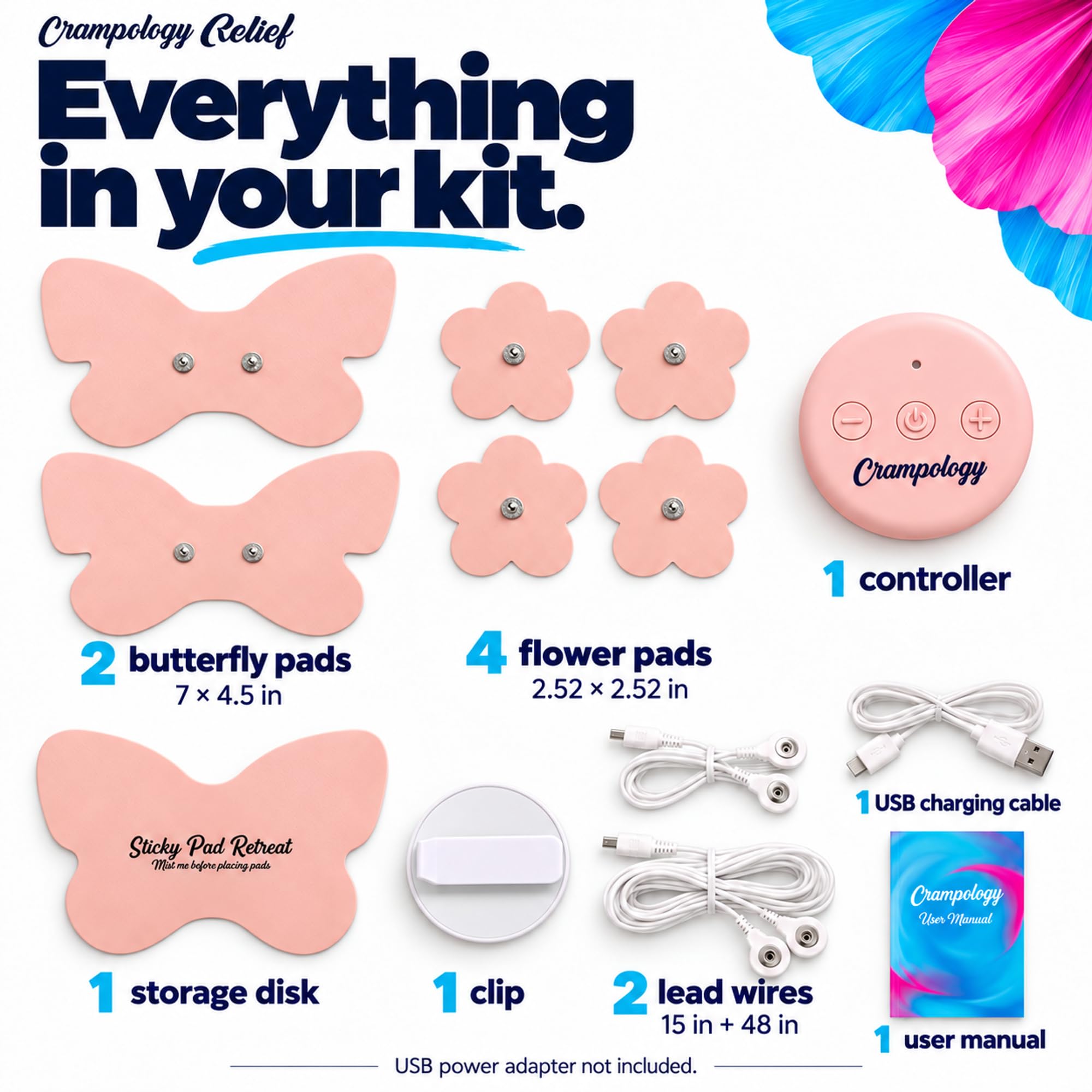 Relief-Period Pain Relief Device, Portable TENS Unit for Menstrual and PMS Cramps, Reduces Endometriosis Discomfort, Reusable Pads, Natural Cycle Support — Amazon image 7