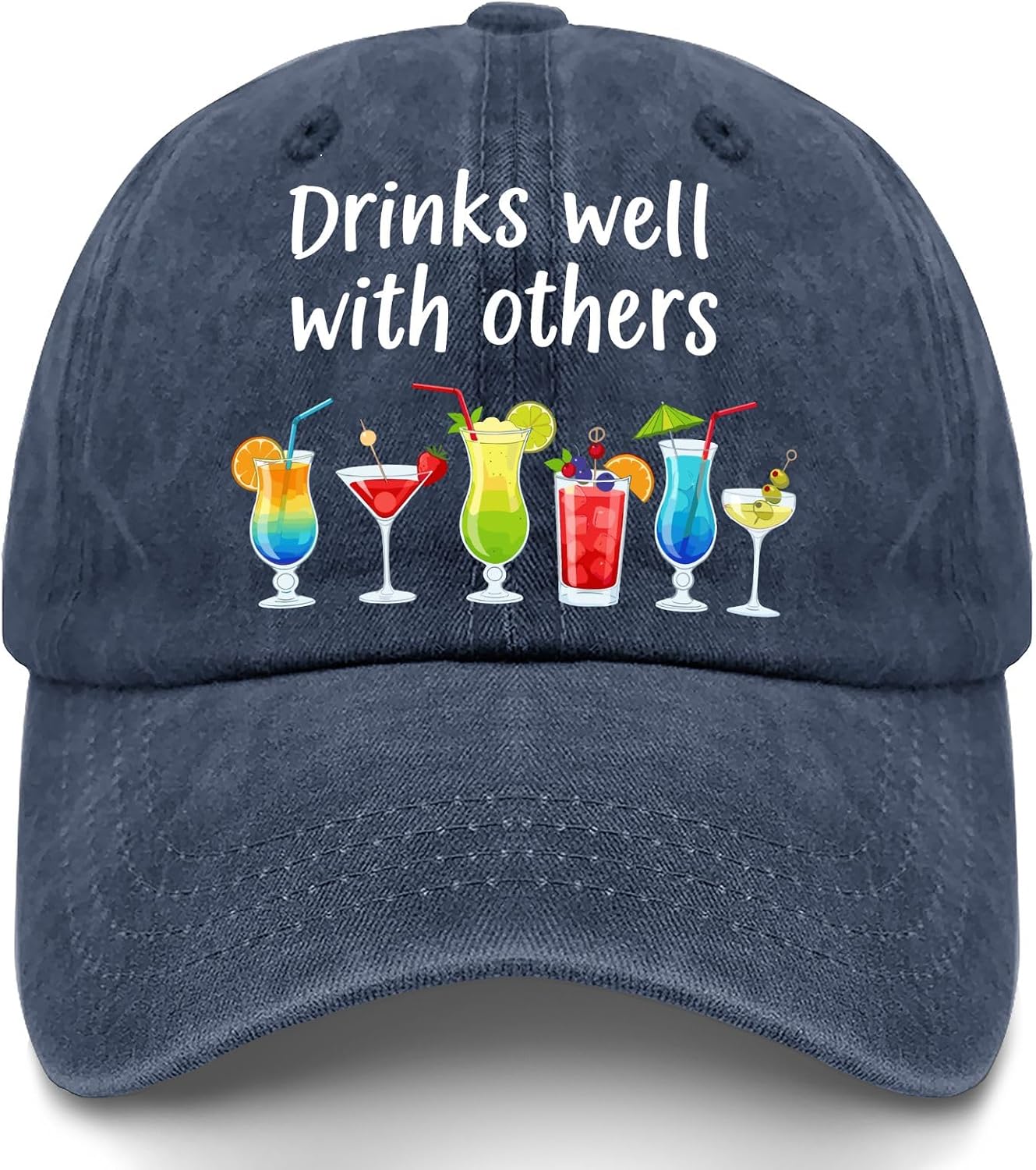 Might Be Water Might Be Vodka Hats for Women Fashion Washed Distressed Baseball