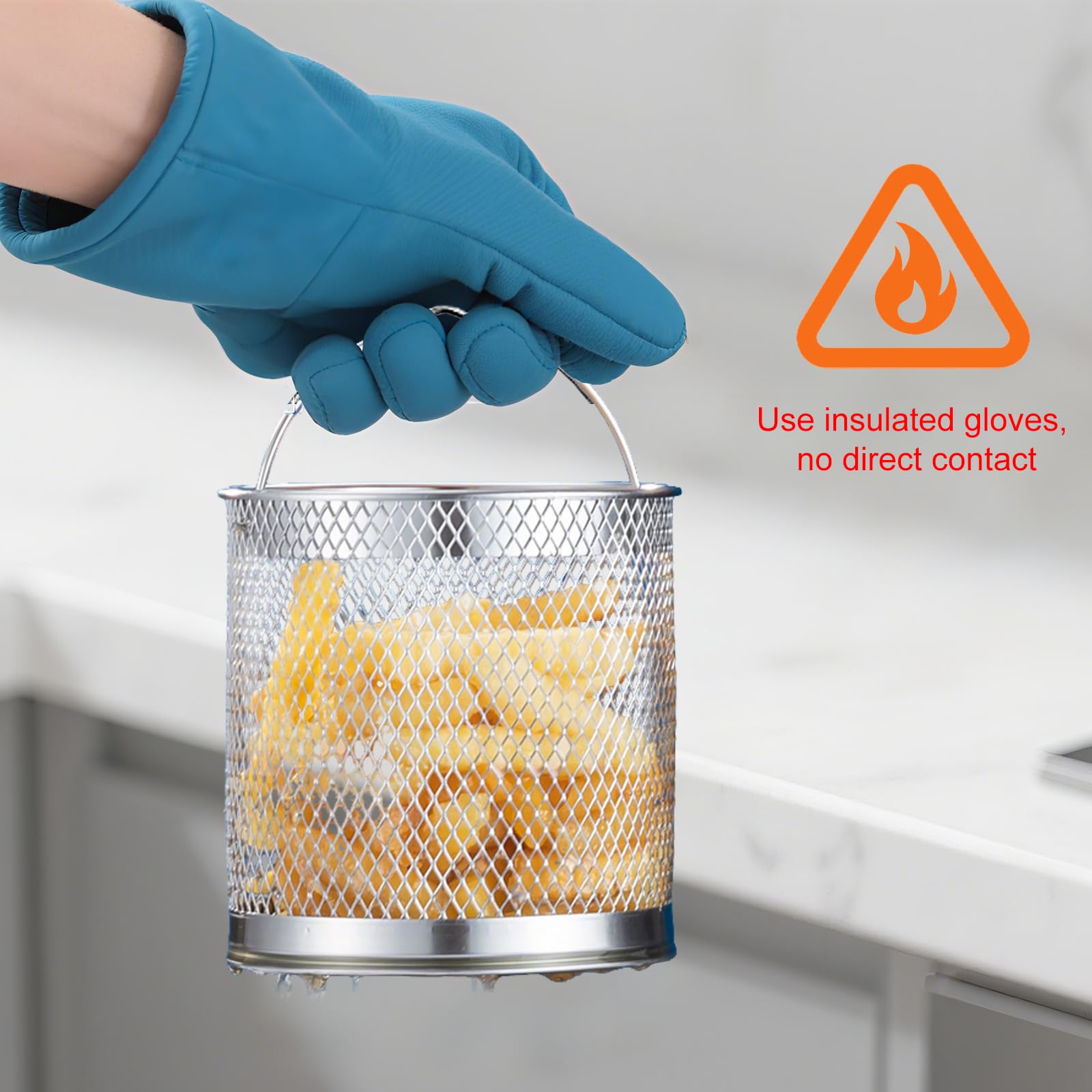 Friggitrice con cestello e filtraggio dell'olio, in acciaio inossidabile 304, 2 l, risparmio di grasso per pancetta con colino, pentola per friggitrice con cestello, contenitore per grasso per