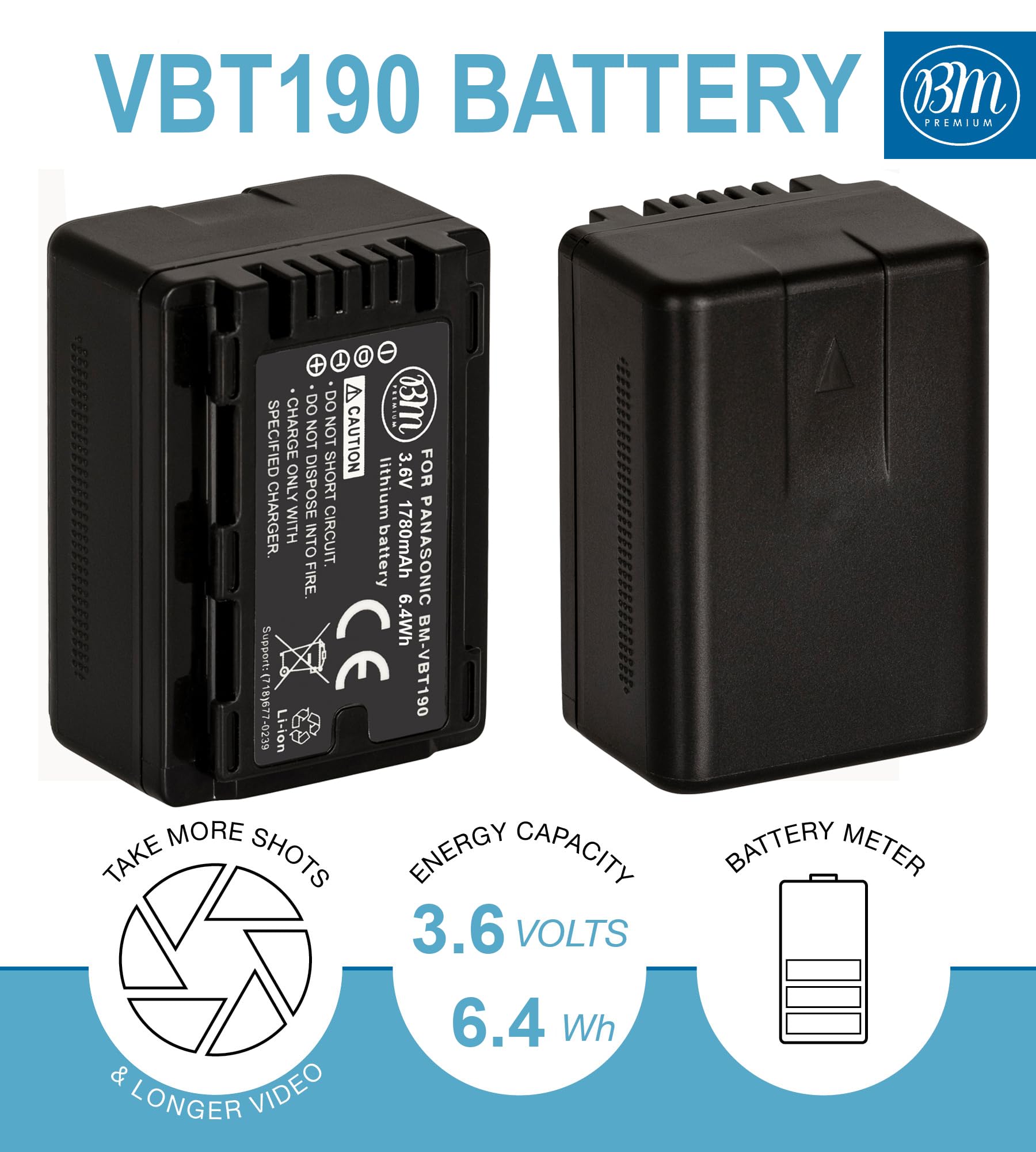 Amazon.com : BM Premium 2-Pack of VW-VBT190 Batteries for