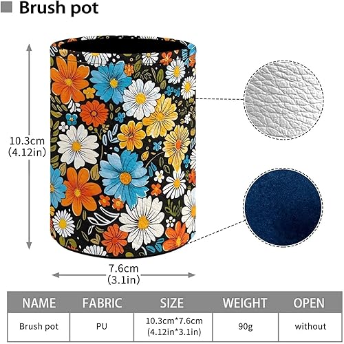 Miniatura 10 de BIGCARJOB Portalápices con estampado de mariposas azules para escritorio, caja de almacenamiento para brochas de maquillaje, organizador de