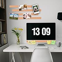 Vista 3 de 8 Pack Small Bulletin Strip Cork Strip Cork Board Tiles Bulletin Bar Strips for Walls, Adhesive Pin Board for Classroom Memo Office Home Kitchen