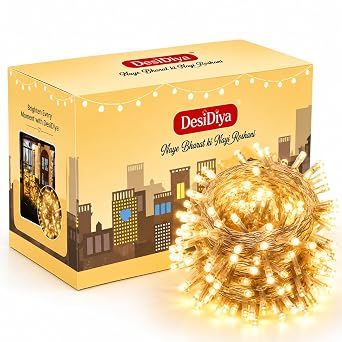 DesiDiya® 35 Feet Long LED Power Pixel Serial String Light, 360 Degree Light in Bulb | Copper Led Pixel String Light for Home Decoration,Diwali,Christmas(Warm White) Pack of 1