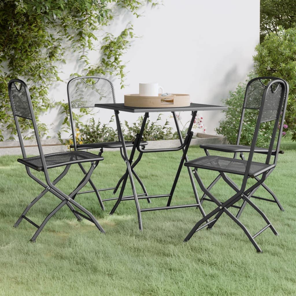 Set di mobili da giardino per terrazze, mobili da balcone, 5 pezzi, grigio antracite