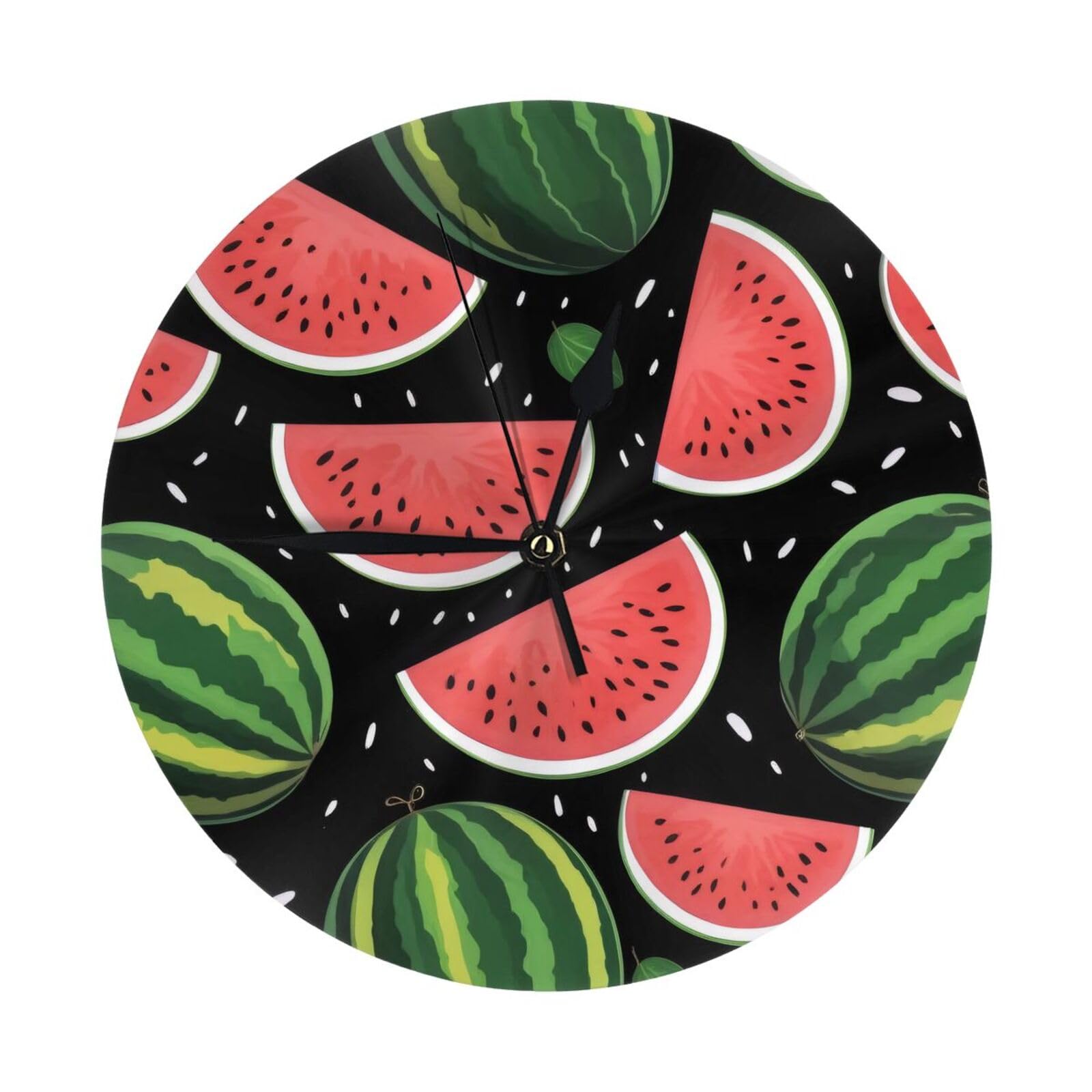 Horloge murale silencieuse pastèque pour éliminer les bruits du salon