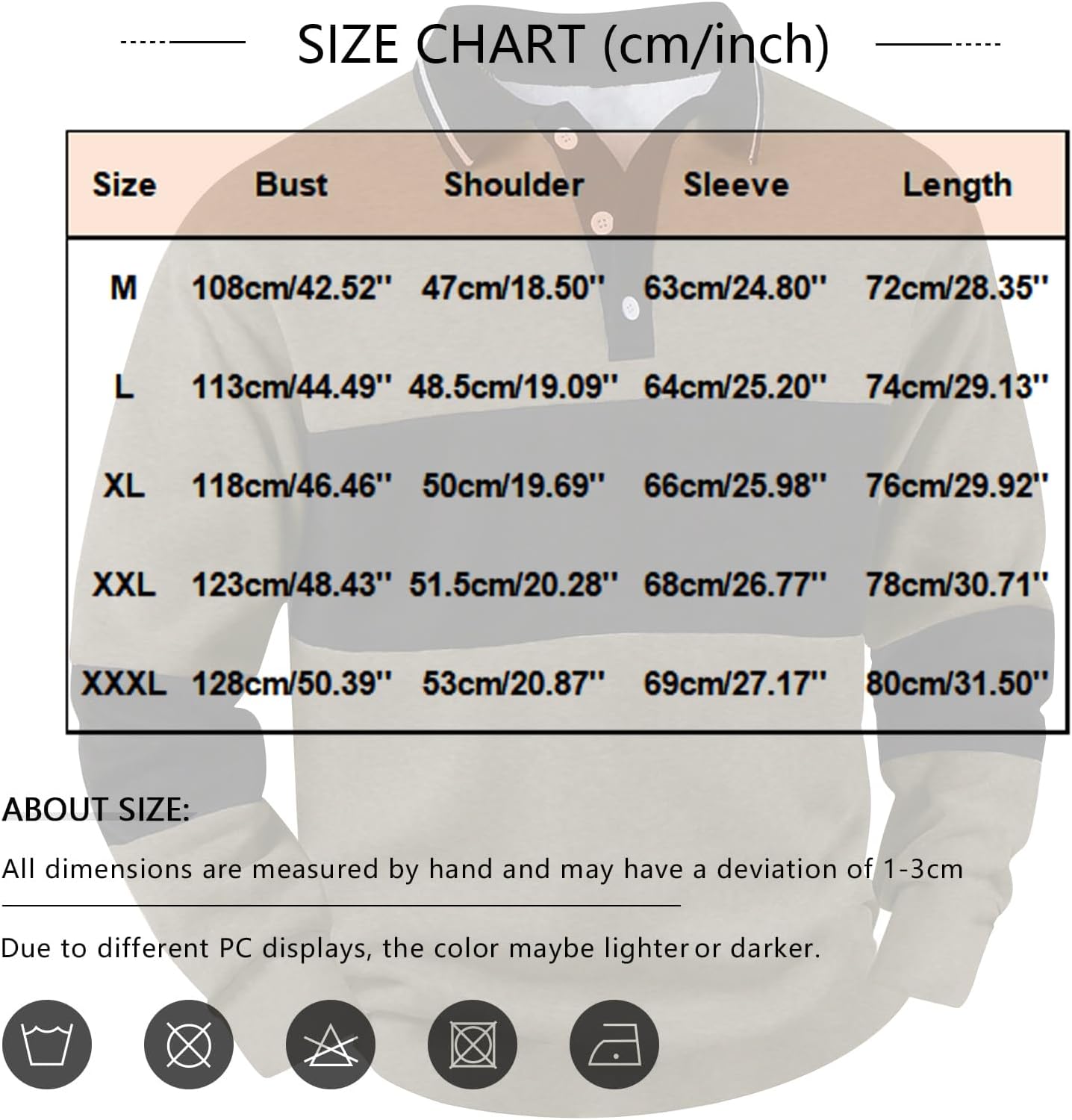 Ymosrh Men's Casual Polo Shirts for Men, Long Sleeve Color Block Bsuiness Casual Dress Collar Shirt, M-3XL