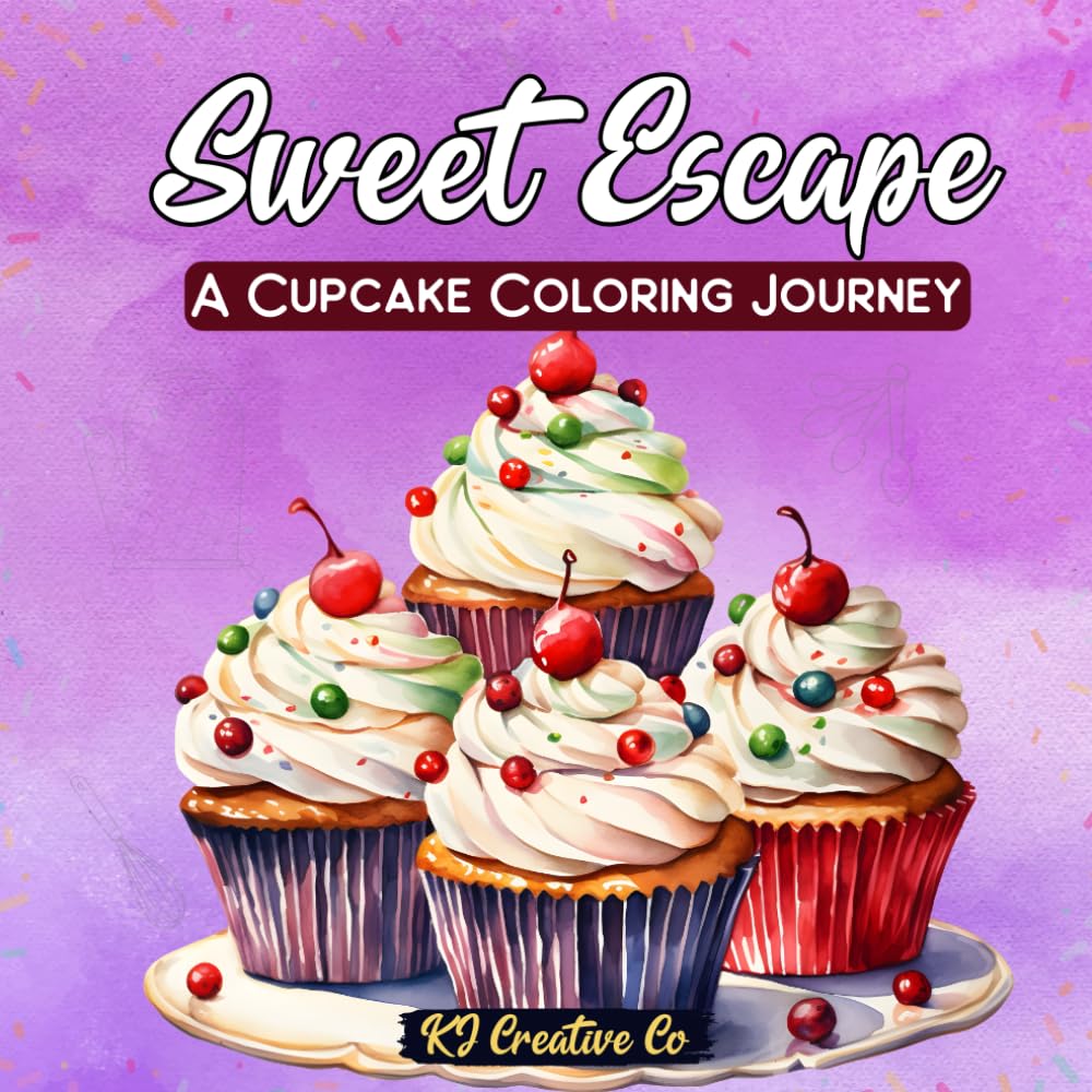 Sweet Escape | A Cupcake coloring journey: Relax, Unwind & Create in a World of Cupcake Magic | coloring book for kids | coloring book for teens | coloring book for adults