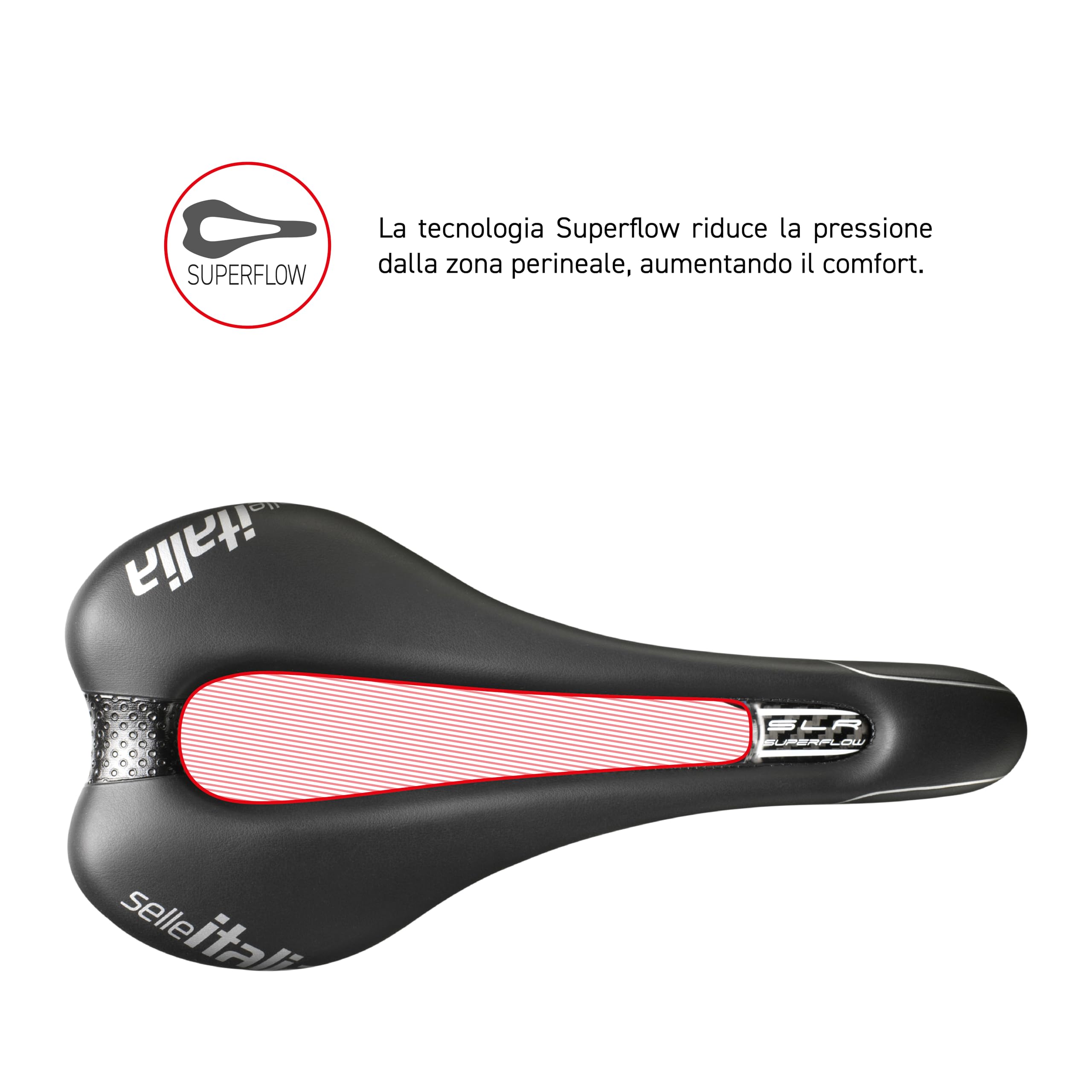 Selle Italia SLR TM Superflow - Sella Bicicletta da Strada, Design Iconico SLR con Foro Superflow, Telaio in Manganese