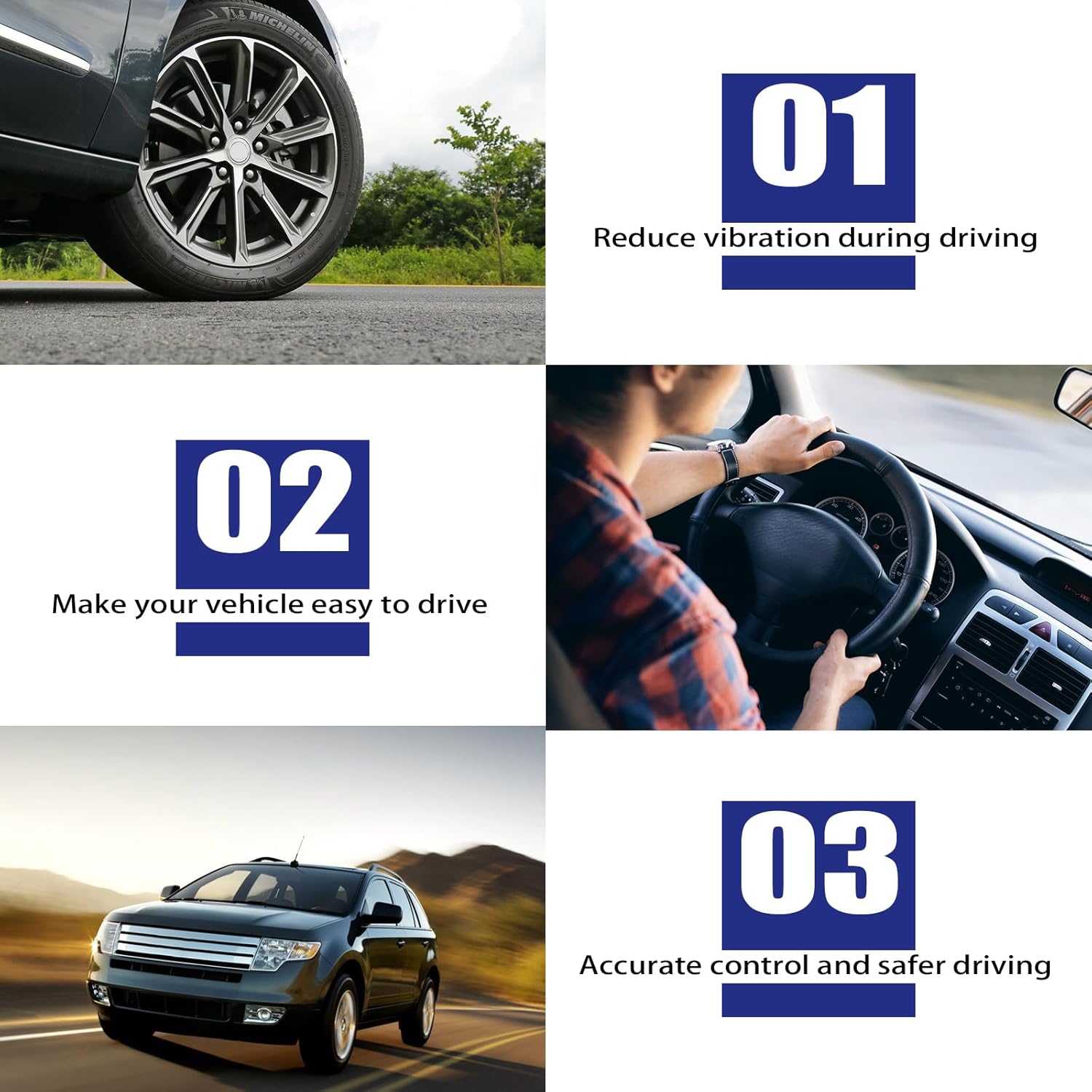 K642097 K642096 Rear Upper Lower Control Arm w/Bushings Lateral Arms Assembly Replacement for 2007-2010 Ford Edge Lincoln MKX-4pcs Suspension Kit