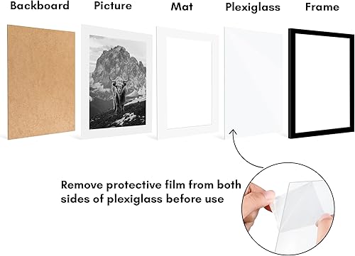 Vista 649 de Americanflat Portarretratos de 8 x 12 pulgadas con plexiglás pulido, juego de 2 portarretratos de 6 x 8 pulgadas con paspartú o para fotos de 8 x 12
