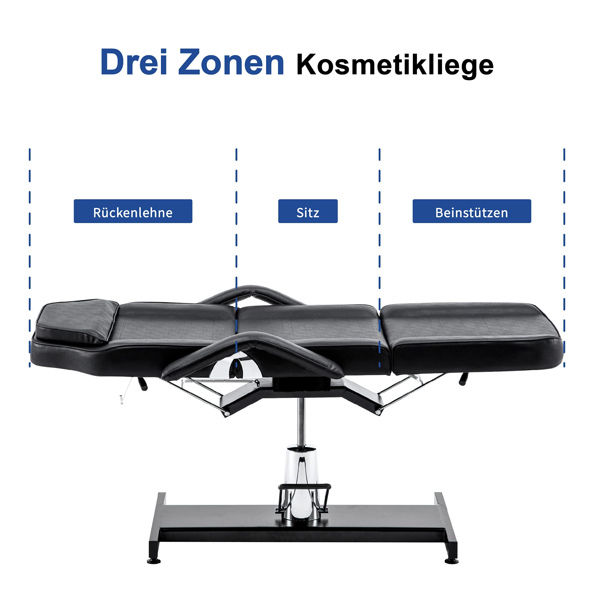 Hydraulische Kosmetikliege Therapieliege Massageliege Tattooliege Schwarz 0006BK