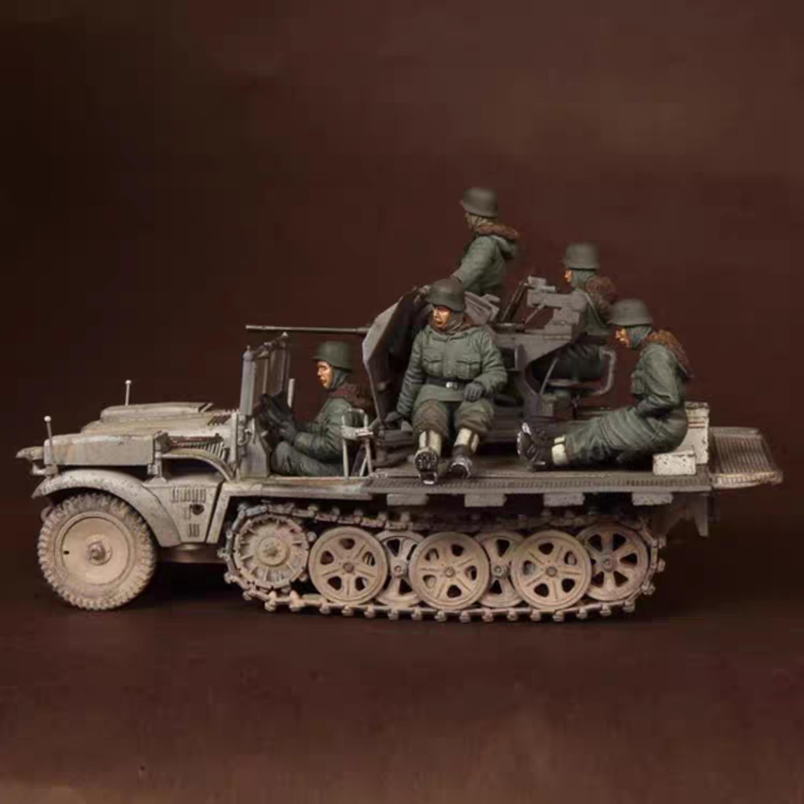 1/35 Kit de Modelo de Resina de tripulación de Tanque alemán de la Segunda Guerra Mundial Modelo de Soldado de Resina sin Pintar ni ensamblar (5 Hombres, sin Tanque) //d1v3J1