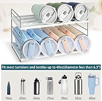 Vista 4 de Organizador de botellas de agua para gabinete, almacenamiento ajustable de vasos, soporte expandible para botella de agua para organización