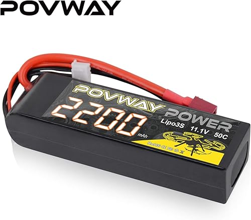 Miniatura 7 de 3S 2200mAh LiPo Batería POVWAY 11.1 V 50C RC Batería con enchufe T Compatible RC Avión, Helicóptero RC, Dron, etc.