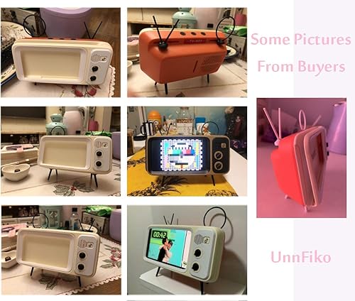 Miniatura 8 de UnnFiko Soporte de escritorio estilo TV retro, soporte de escritorio de dibujos animados, universal para iPhone X 6 6s 7 8 Plus Xs XR 11 Pro Max (TV