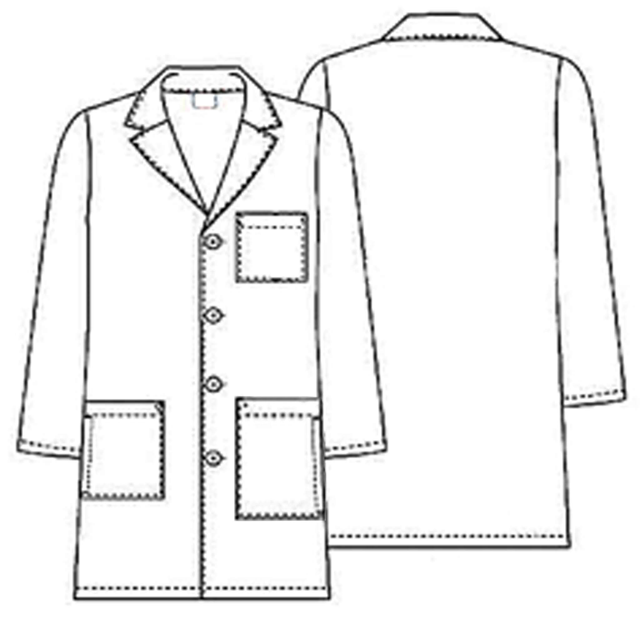 Natural Uniformes para Hombre iPad Lab coat-38 Longitud - Blanco -