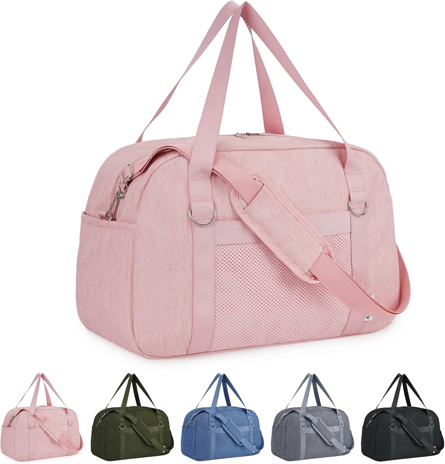 for Easyjet Underseat Cabin Bag 45X36X20 with Wet Pocket Weekend Overnight Bag for Women, Travel Duffel Bag Small Cabin Bag Holdall Tote Hospital Bag Carry on Luggage (Pink)