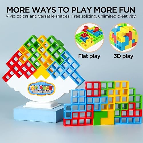 Miniatura 5 de Tetra Tower - Juego de bloques de equilibrio apilables, juegos de mesa para 2 jugadores+juegos familiares, fiestas, viajes, niños y adultos (caja de