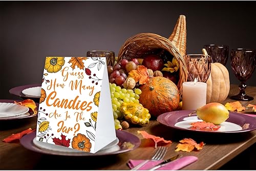 Miniatura 4 de Juego de fiesta del día de Acción de Gracias, adivina cuántos hay en el frasco, suministros de regalos de fiesta del día de Acción de Gracias,