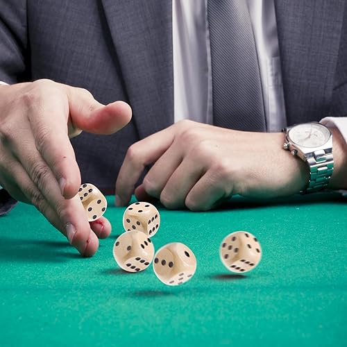 Miniatura 8 de Gadpiparty Juego de 10 dados de madera D6 de seis caras, juego de dados estándar, dados matemáticos, mini dados de mesa, accesorios para enseñanza