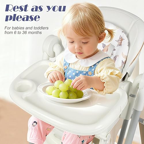 Miniatura 6 de Columpios para silla alta 5 en 1 para bebés, mecedora plegable, ajuste de altura de 8 niveles, columpios de bebé para bebés de 6 a 36 meses, cojín