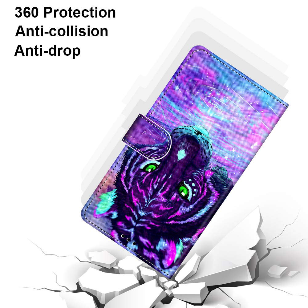 Custodia Flip In Pelle Per Huawei Y5 2019 - Portafoglio Con Slot Per Carte E Supporto Magnetico (Lilla Mandala) - 4