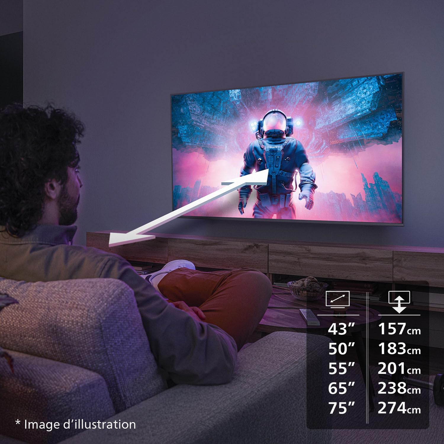 Philips 75PUS7000 4K LED Smart TV - Écran 75 Pouces avec Plateforme Pixel Precise Ultra HD, Titan OS et Son Dolby Atmos - Compatible Alexa et Assistant Vocal Google