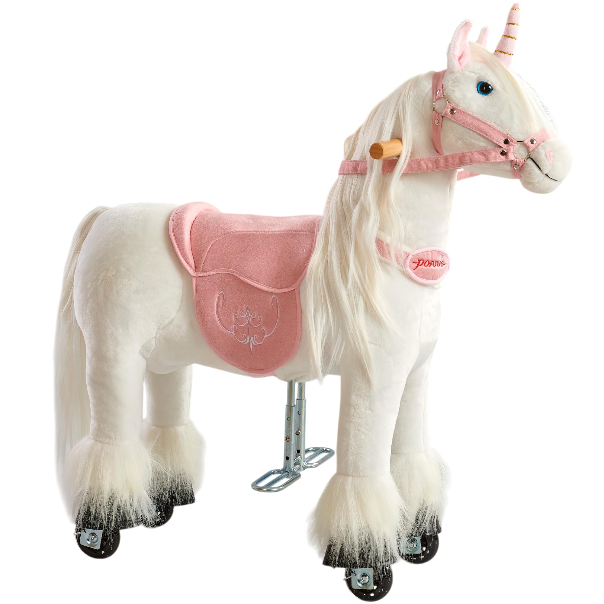 Ponnie Caballo de equitación para niños de 5 a 12 años, M, Caballo mecánico sobre Ruedas, Adecuado para niños a Partir de 5 años (requisito de Peso: mín. 13 kg hasta máx. 50 kg) — view 10