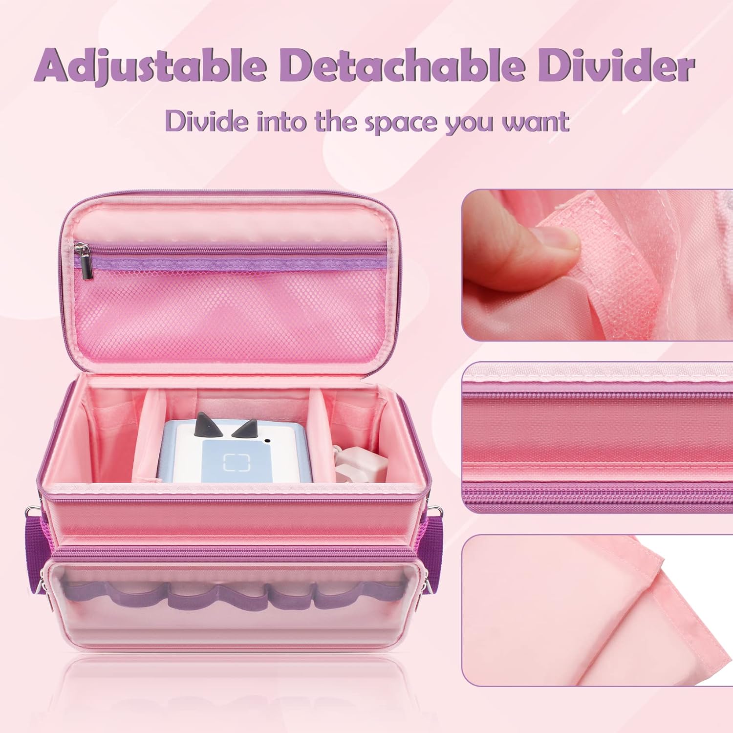 Sun3drucker Carrying Case for Toniebox 2/1,Carrying Travel Bag for Toniebox Starter Set and Tonie Figures, Toniebox 2 Audio Player Bundle Portable Storage Bag (Pink) - Image 2