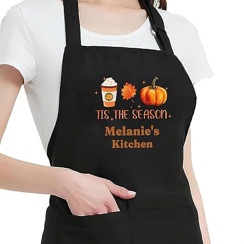 Miniatura 8 de Tis Season, Customized Halloween Apron, Fall & Thanksgiving Apron, Christmas Aprons For Women, Autumn Kitchen Pumpkin Aprons, Delantales de Cocina,