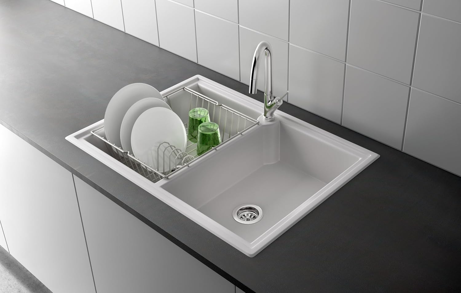 Metaltex Lipsia Luxy Compact Chrome Effect Washing Up Basket