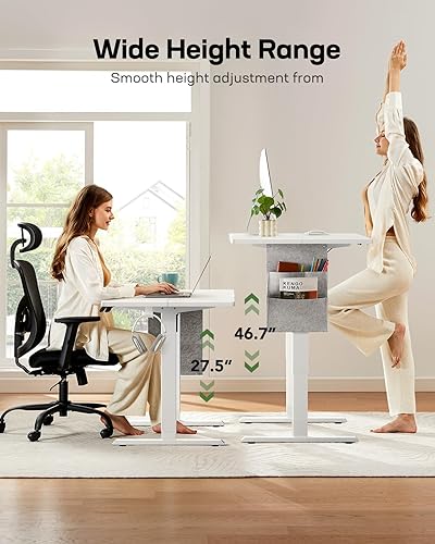 Vista 52 de Marsail Escritorio de pie, escritorio de altura ajustable para oficina en casa, escritorio de pie, escritorio de 63 x 24 pulgadas, escritorio