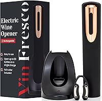 Vista 1 de Abrebotellas de vino eléctrico recargable, base de carga y cortador de papel de aluminio incluido con abridor automático de vino, sacacorchos