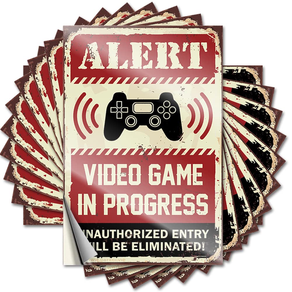 Decals - Golden Tumbler Alert Video Game in Progress for Cruise Front Yard Decor(8X12CM)